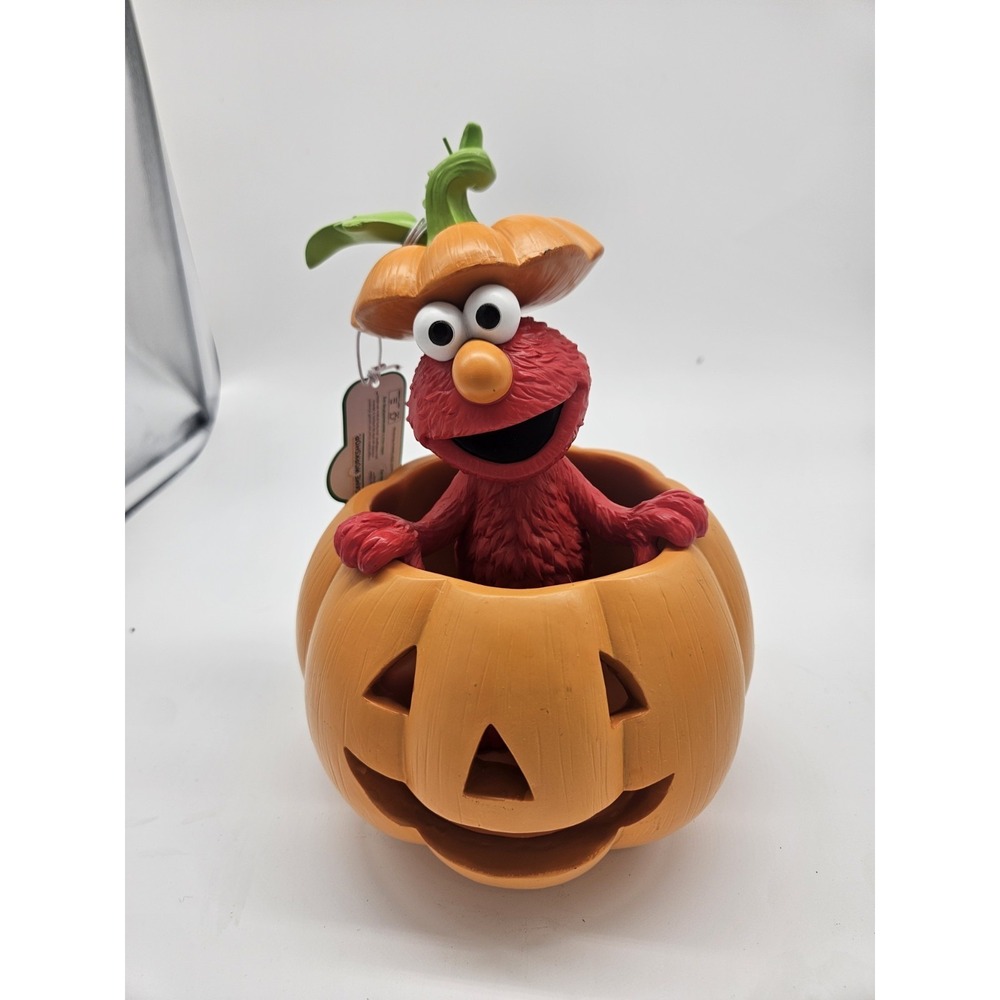 Elmo Halloween Pumpkin Figurine NWT Sesame Street Fall Decor Resin